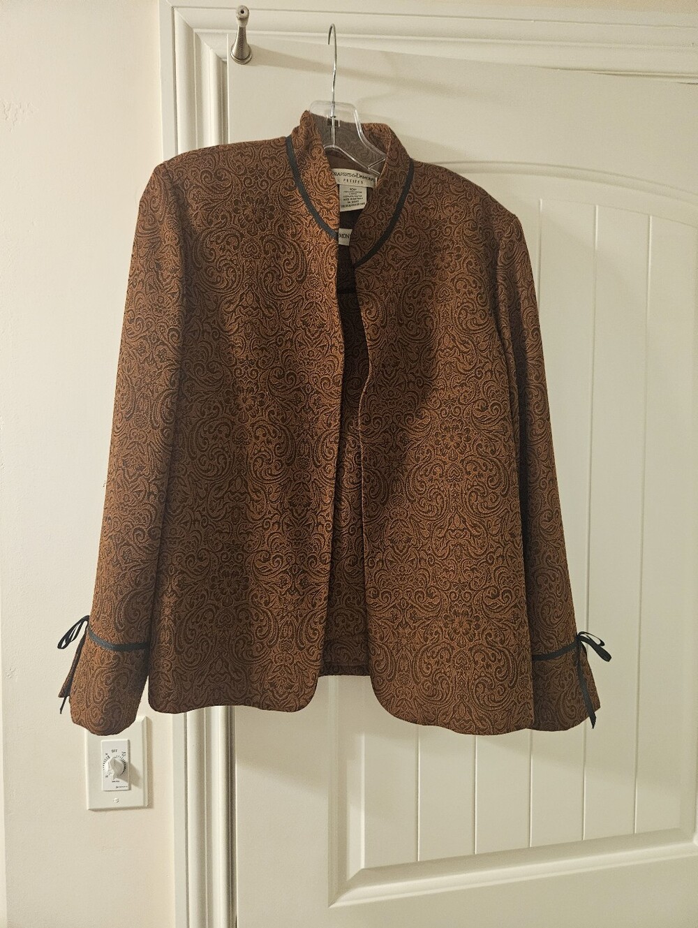 Draped & Damon's Rust Paisley Open-Front Jacket And Tank Size 10P
